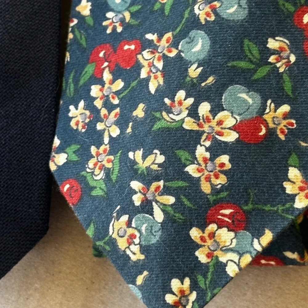 Lot of 4 Vintage Wool Ties Wilson Brooks Makers Roos Atkins Mixed Sizes Styles
